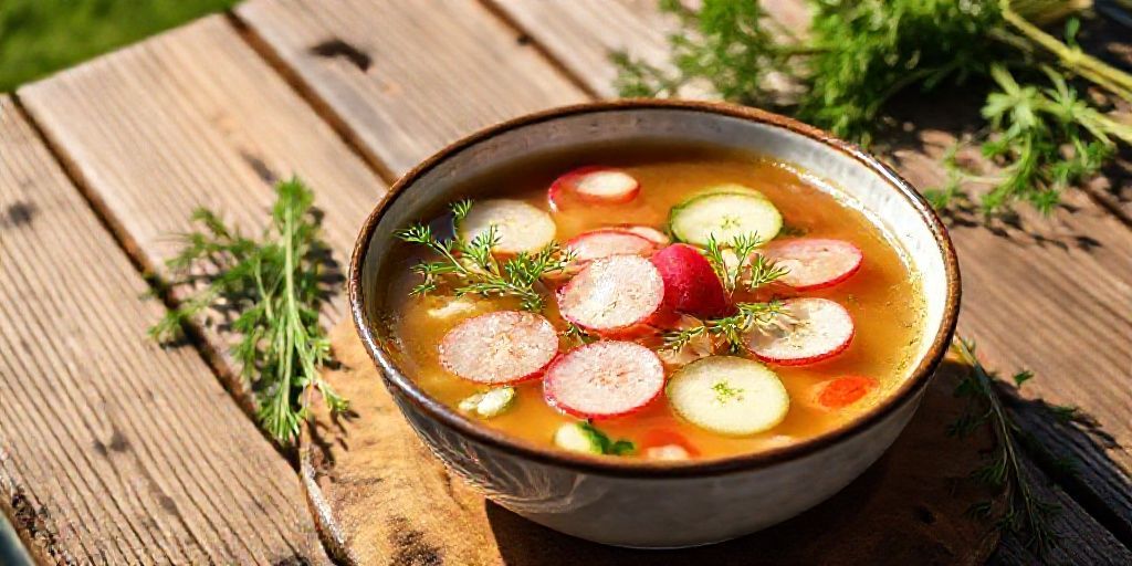 Окрошка с редисом: Идеальный летний рецепт холодного супа
