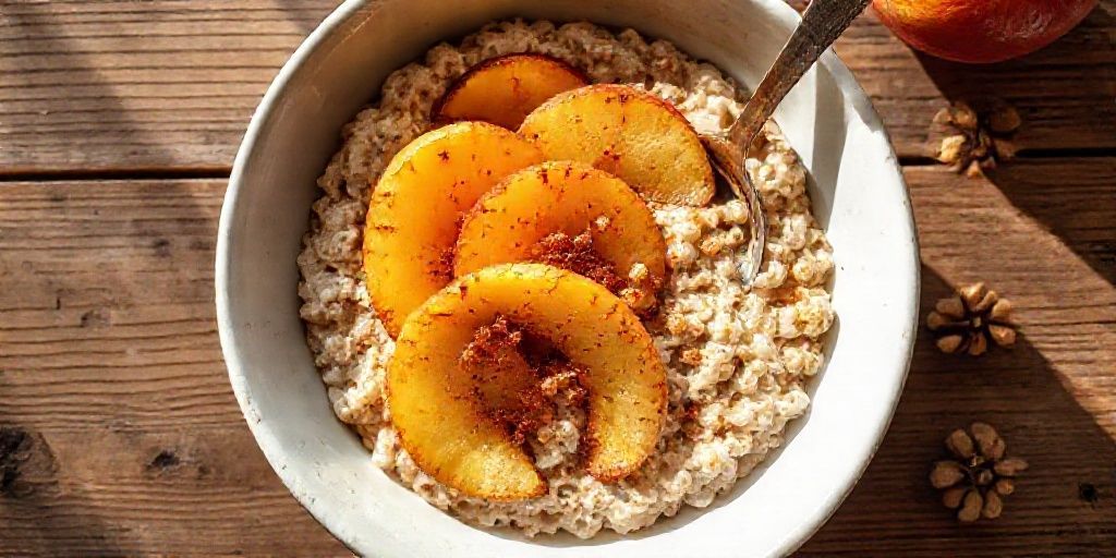 Овсянка с карамелизированными яблоками: Идеальный завтрак за 15 минут
