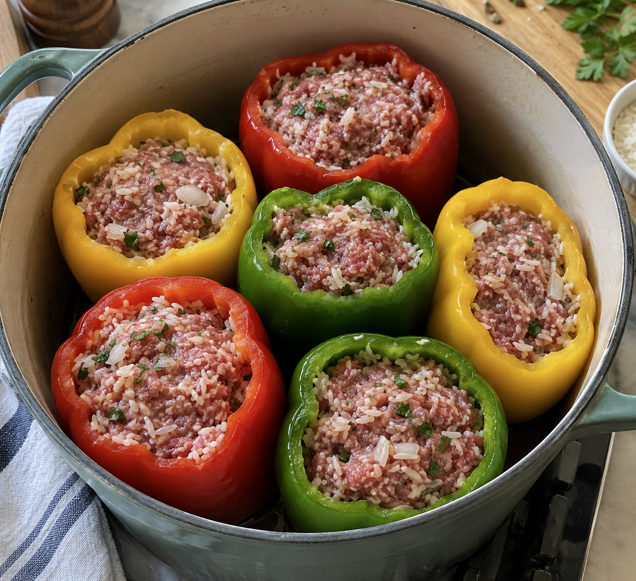 Фаршированные перцы с мясным фаршем и рисом