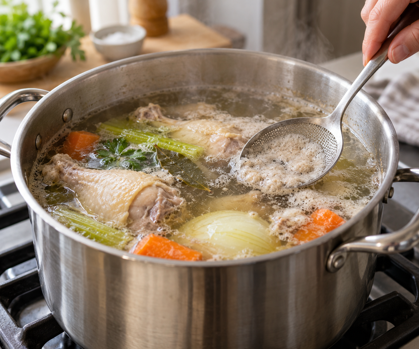 Как сварить прозрачный куриный бульон