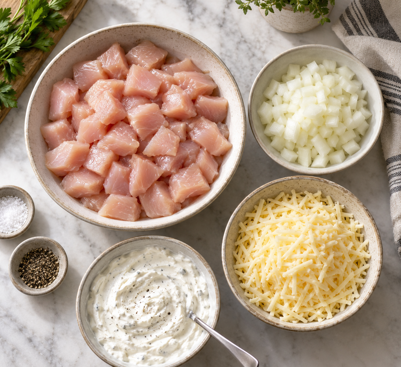 Куриная грудка в сметанном соусе с сыром
