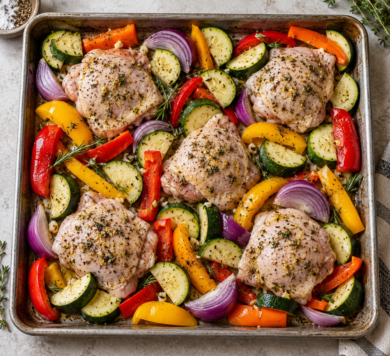 Куриное филе с овощами в духовке