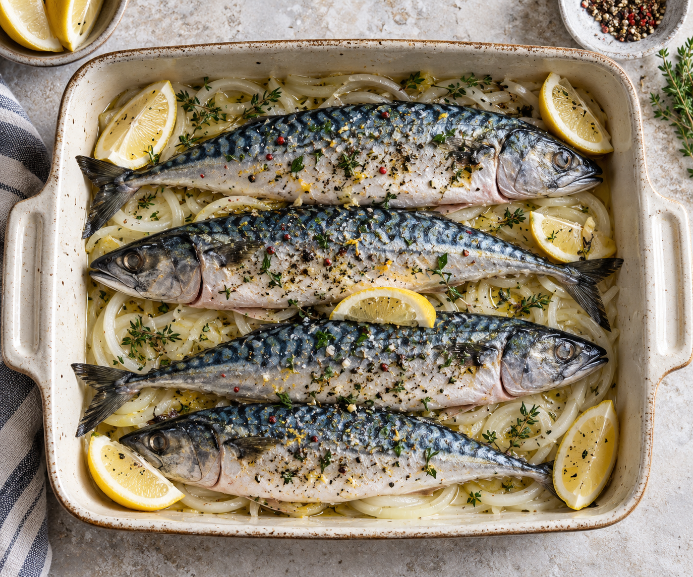 Скумбрия с луком и лимоном в духовке: сочная рыба без майонеза